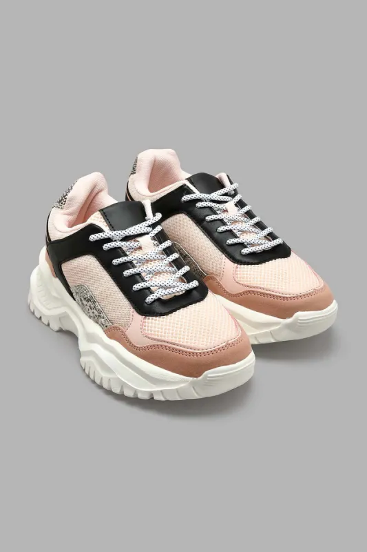 Pink Lace-Up Chunky Sneaker sold by Redtag