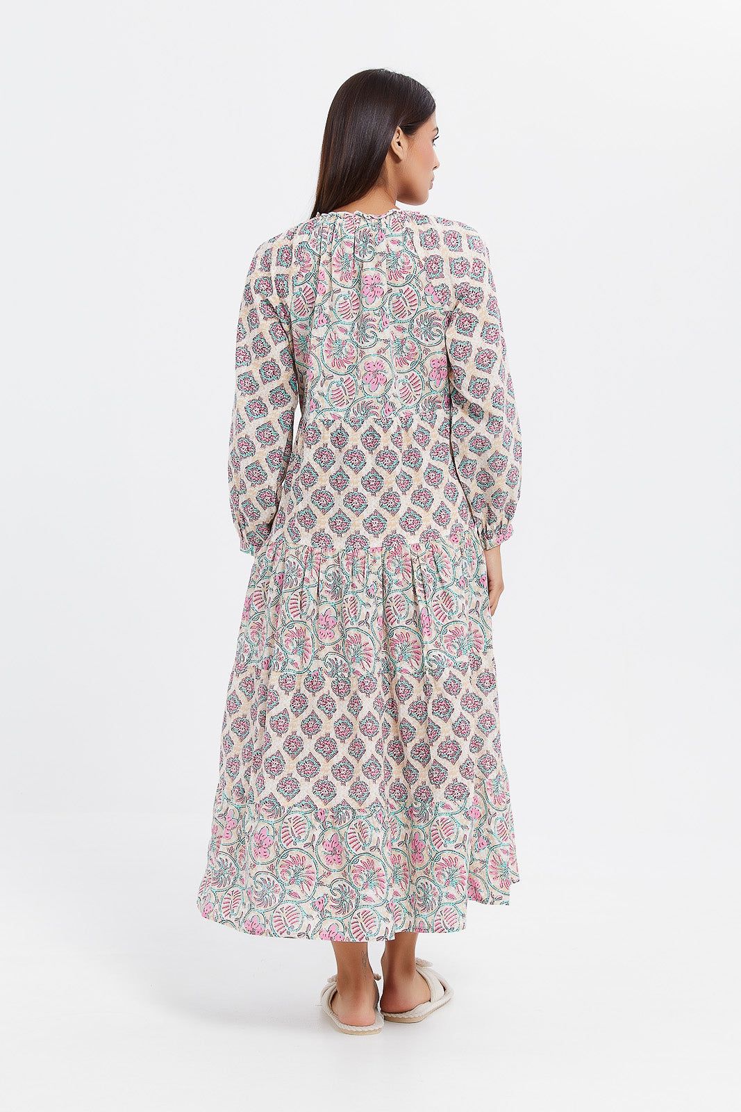 Women Pink Ruffle Tier Nightgown sold by Redtag product image thumbnail 3