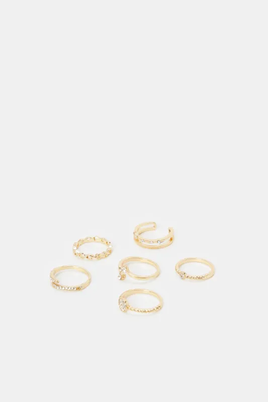 Women Gold Ring Set (6 Piece) sold by Redtag