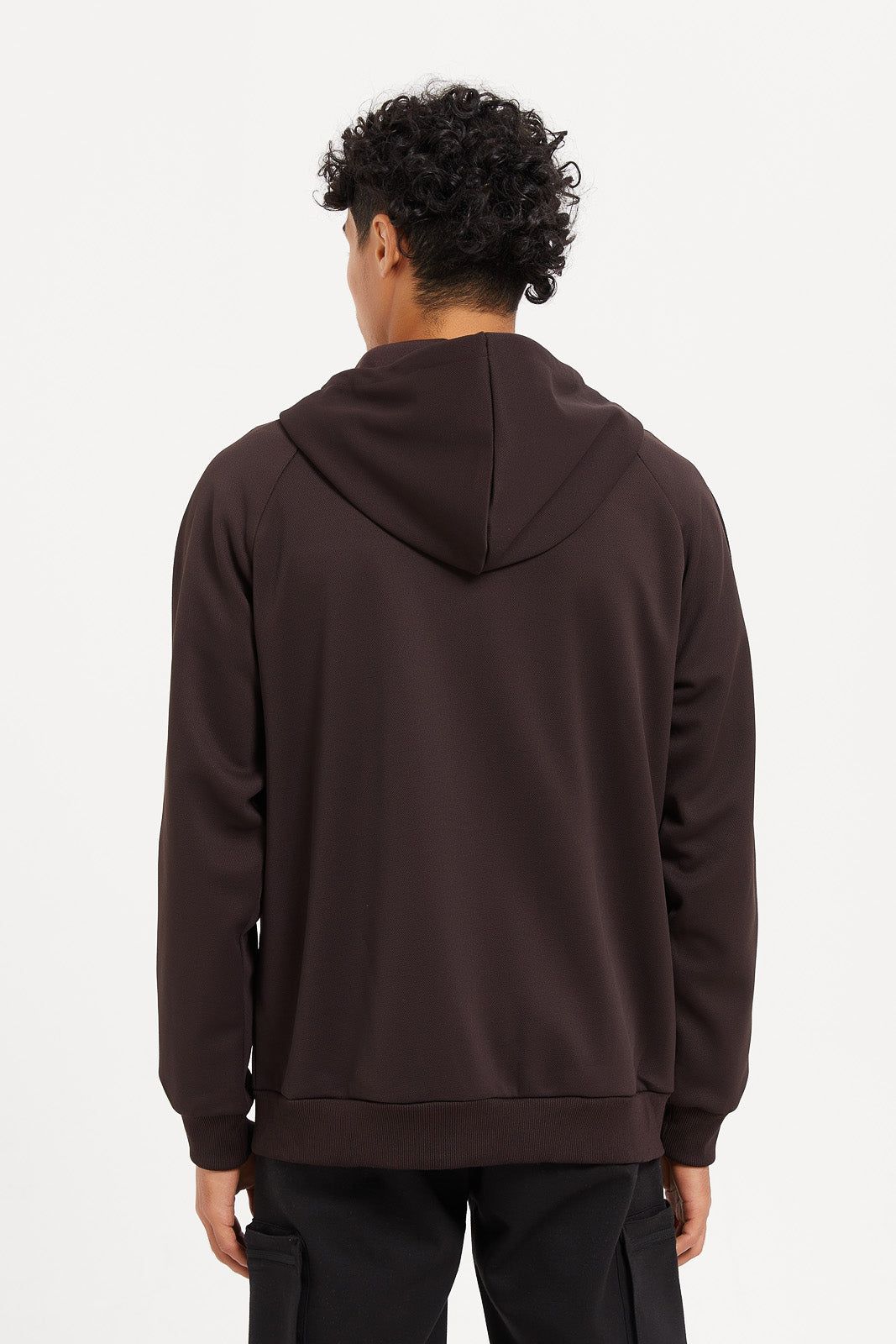 Men Brown Athletic Sweatshirt With Hoodie sold by Redtag product image thumbnail 3