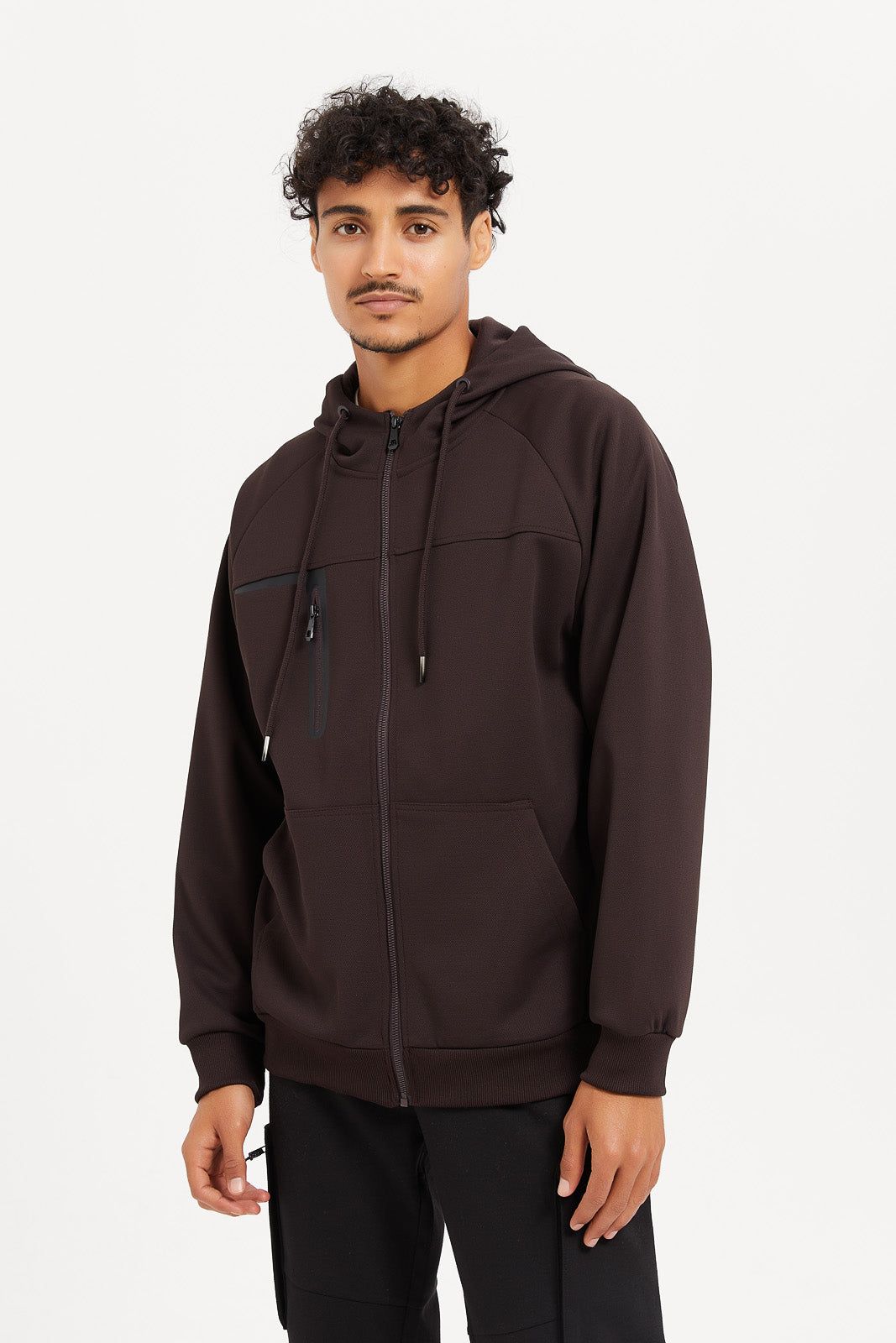 Men Brown Athletic Sweatshirt With Hoodie sold by Redtag