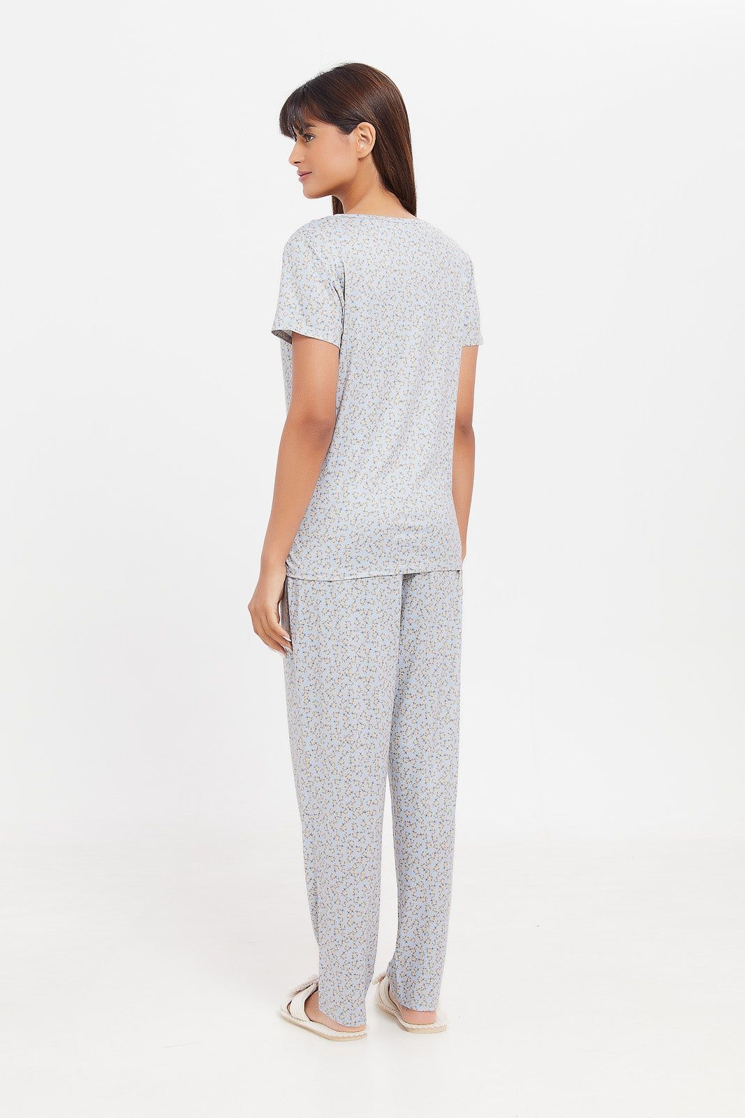 Women Grey Printed Pyjama Set (2 Piece) sold by Redtag product image thumbnail 4