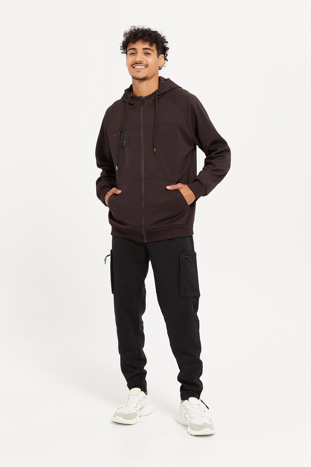 Men Brown Athletic Sweatshirt With Hoodie sold by Redtag product image thumbnail 2