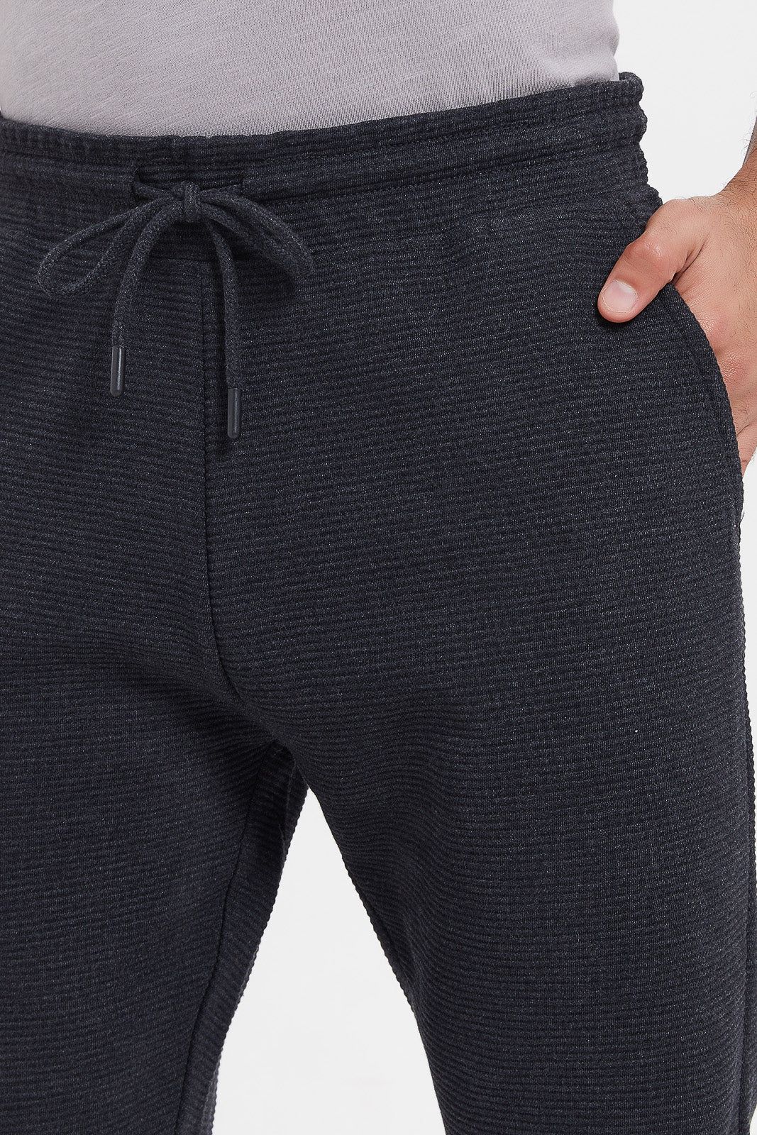 Men Charcoal Ottoman Jog Pants sold by Redtag product image thumbnail 4