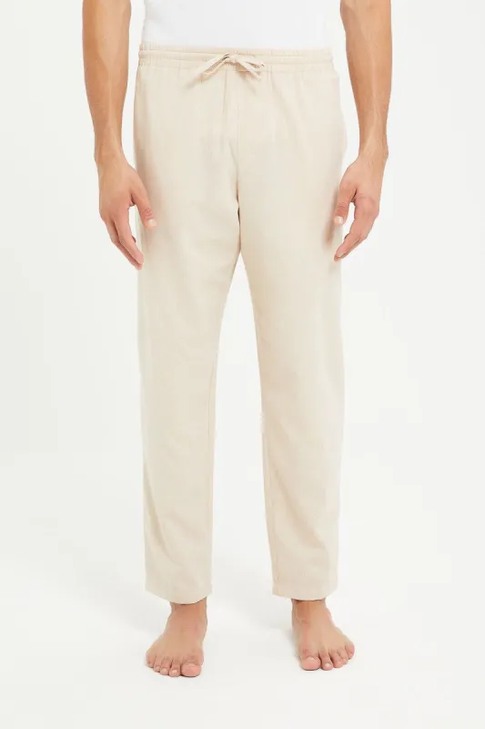 Men Beige Pyjama Bottoms sold by Redtag