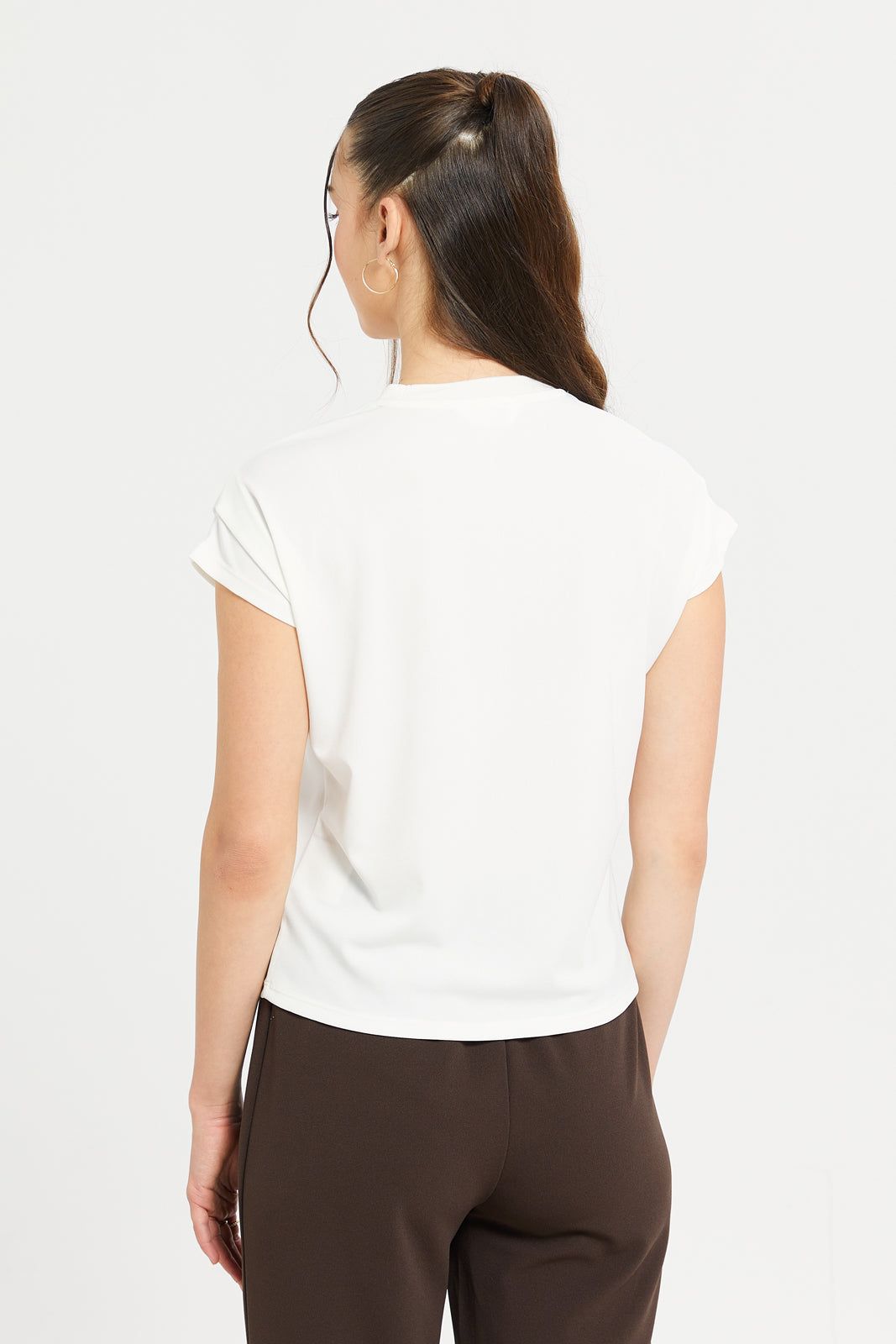 Women Ivory Basic T-Shirt sold by Redtag product image thumbnail 3