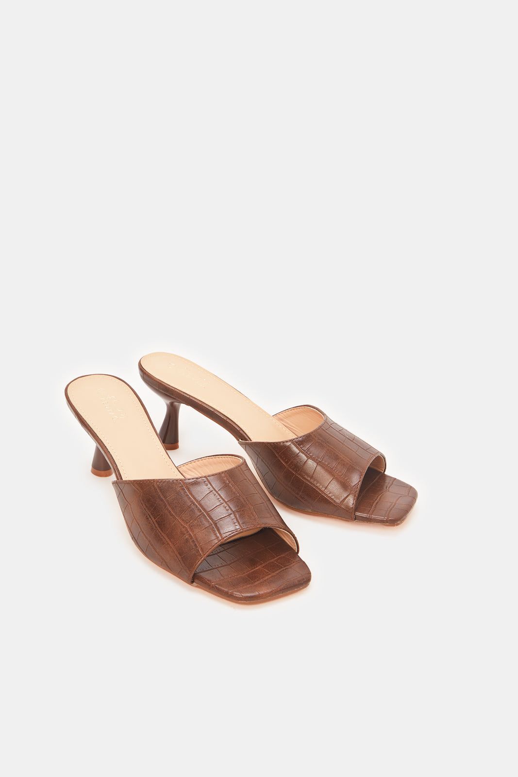 Women Brown Croc Mules sold by Redtag product image thumbnail 2