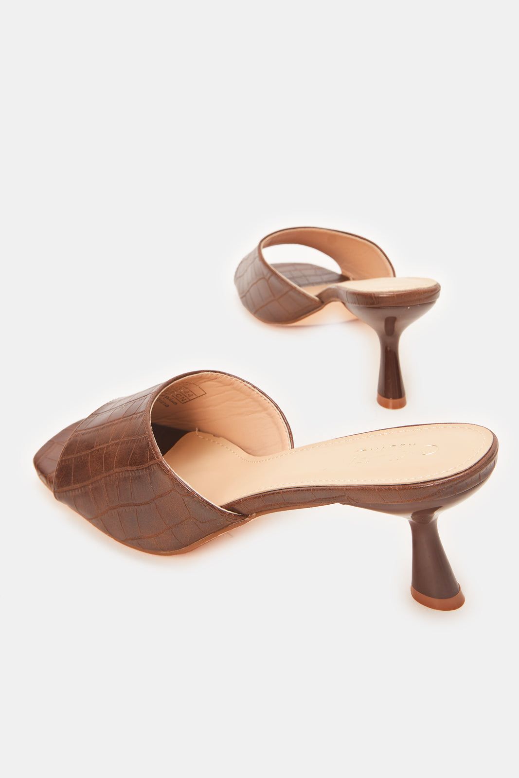 Women Brown Croc Mules sold by Redtag product image thumbnail 4