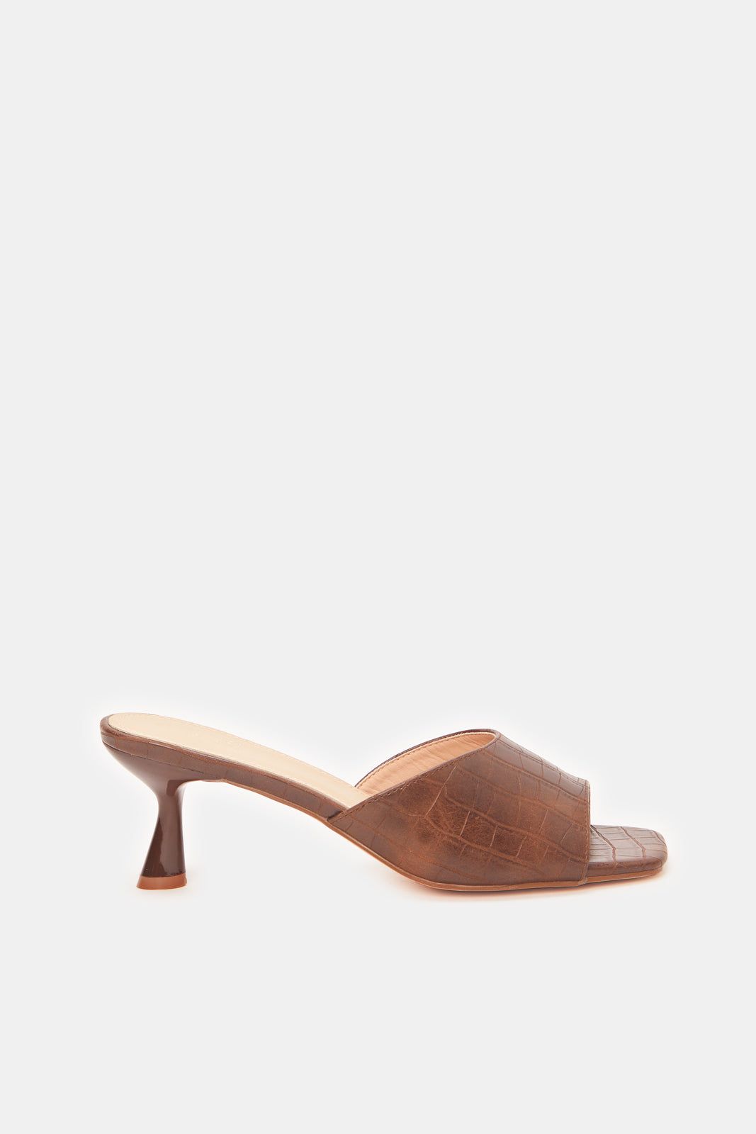 Women Brown Croc Mules sold by Redtag