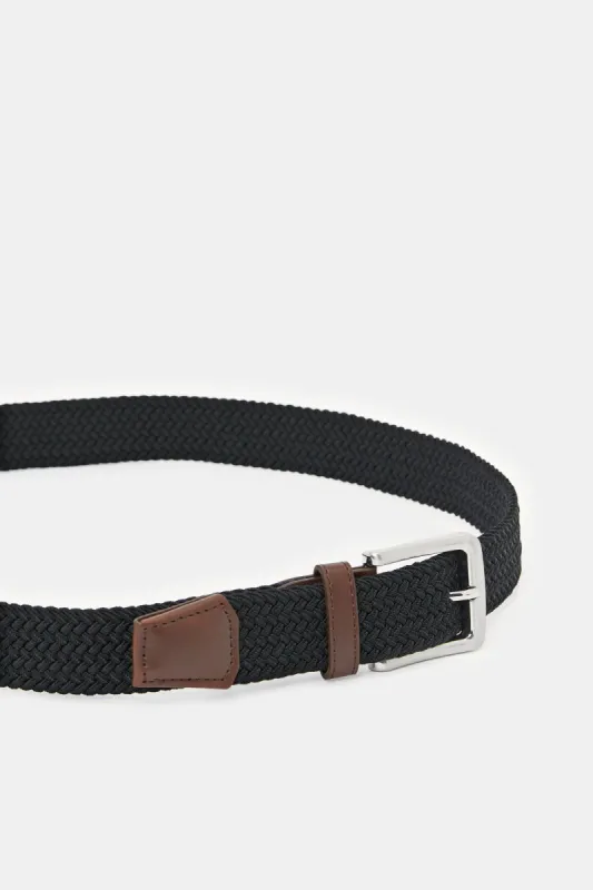 Men Black Elastic Belt sold by Redtag