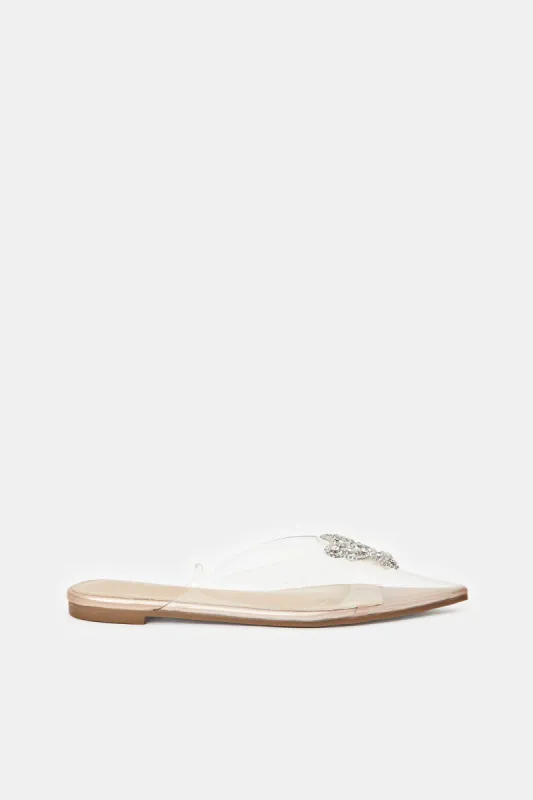 Women Clear Butterfly Embellishment Mule sold by Redtag