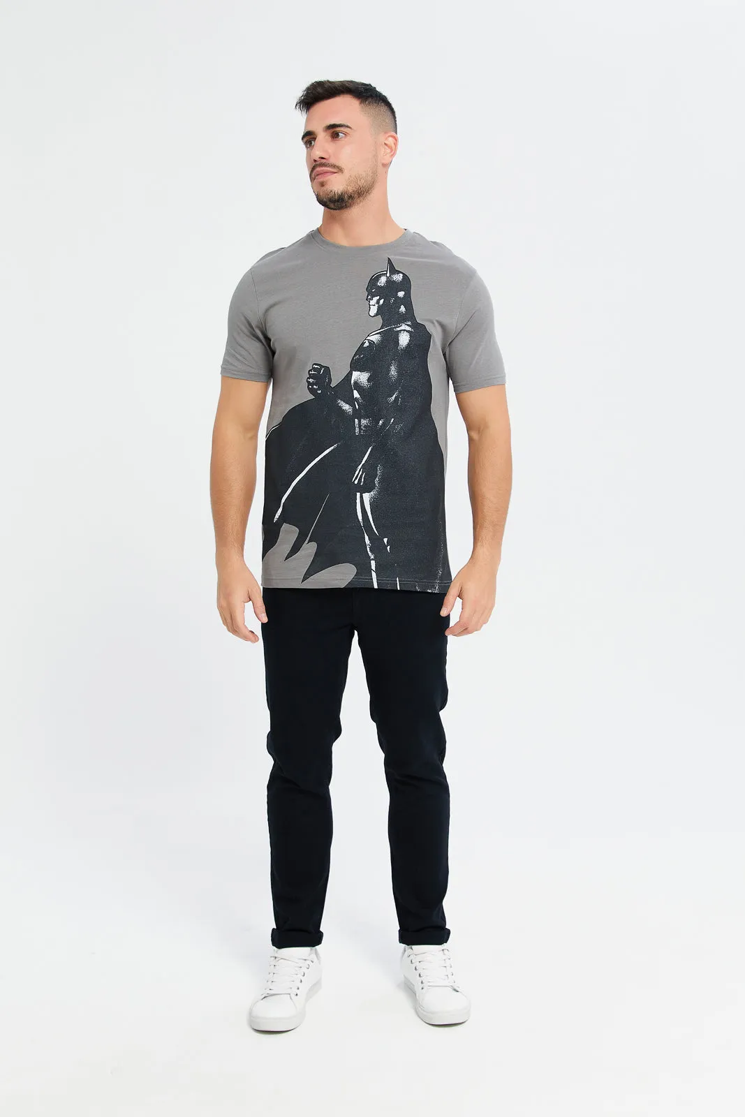Men Grey Batman Print T-Shirt sold by Redtag product image thumbnail 2