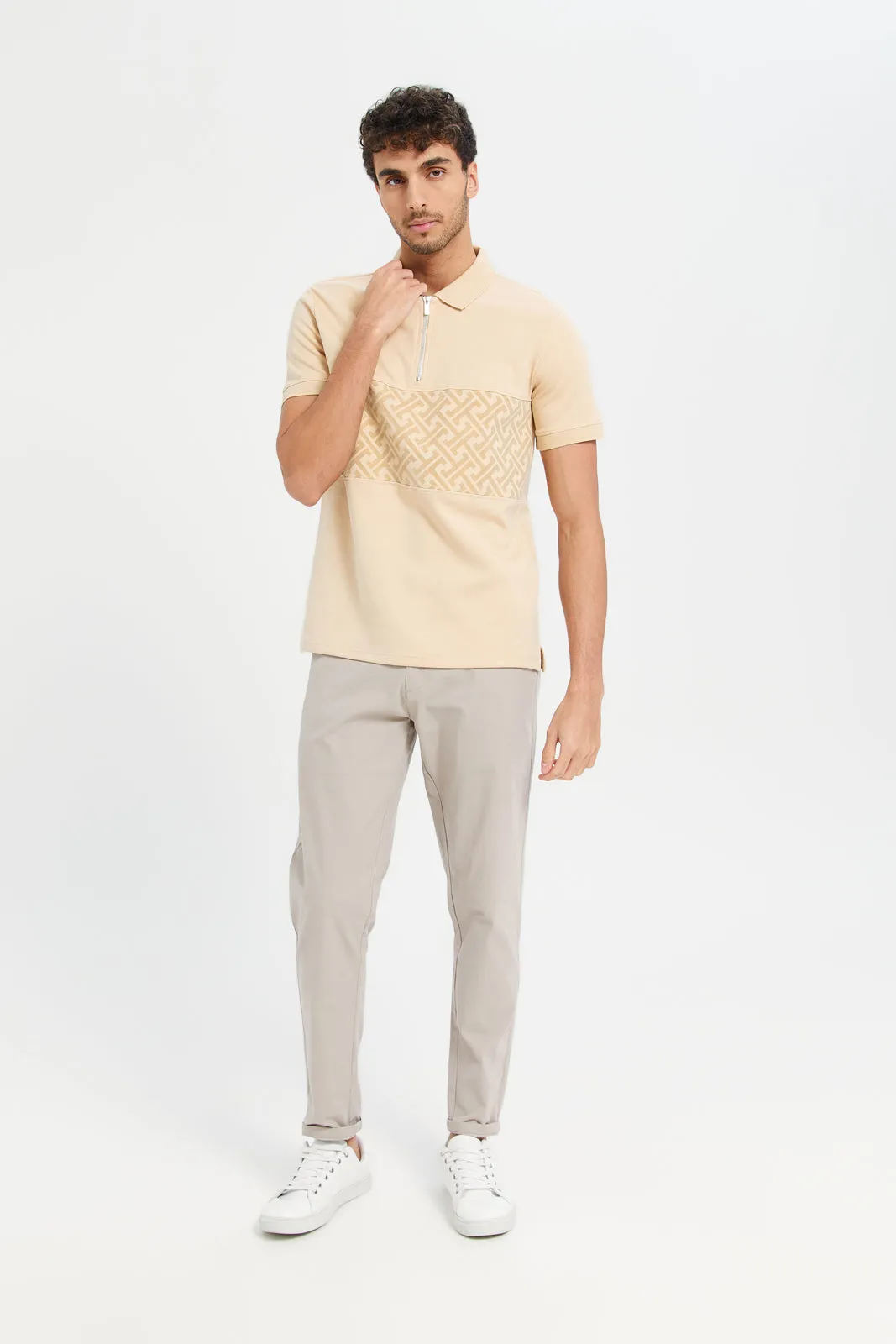 Men Beige Polo Shirt sold by Redtag product image thumbnail 2