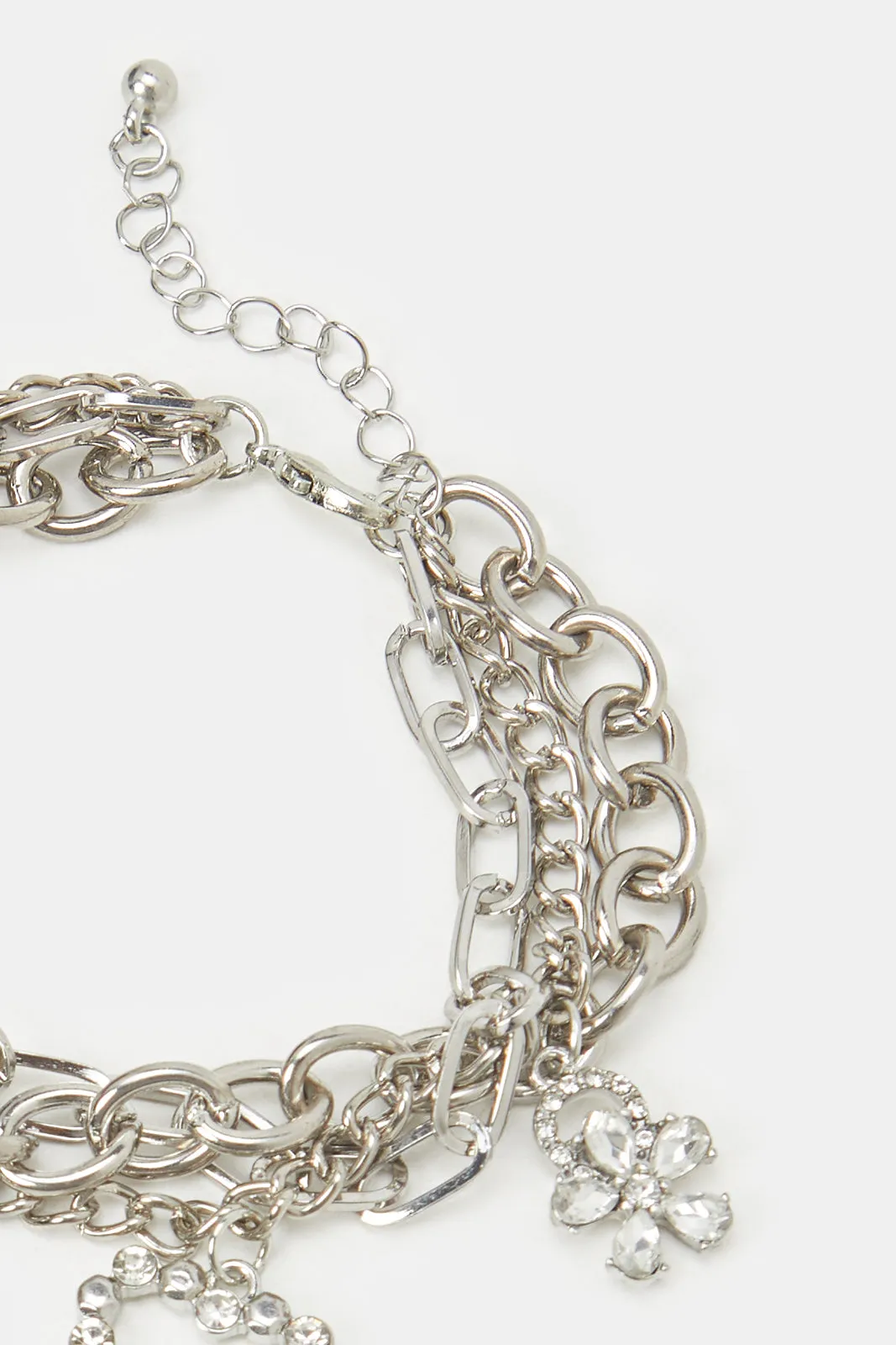 Women Silver Embellished Layered Bracelet sold by Redtag product image thumbnail 3