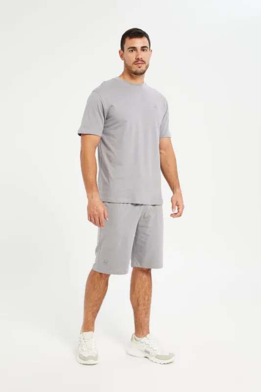 Men Grey Short Sleeves Pyjama Set (2 Piece) sold by Redtag