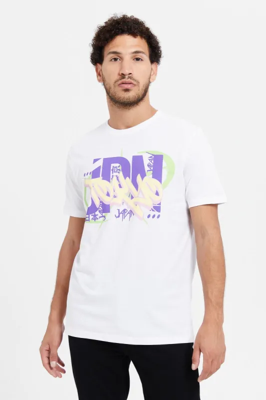 Men White Graphic T-Shirt sold by Redtag