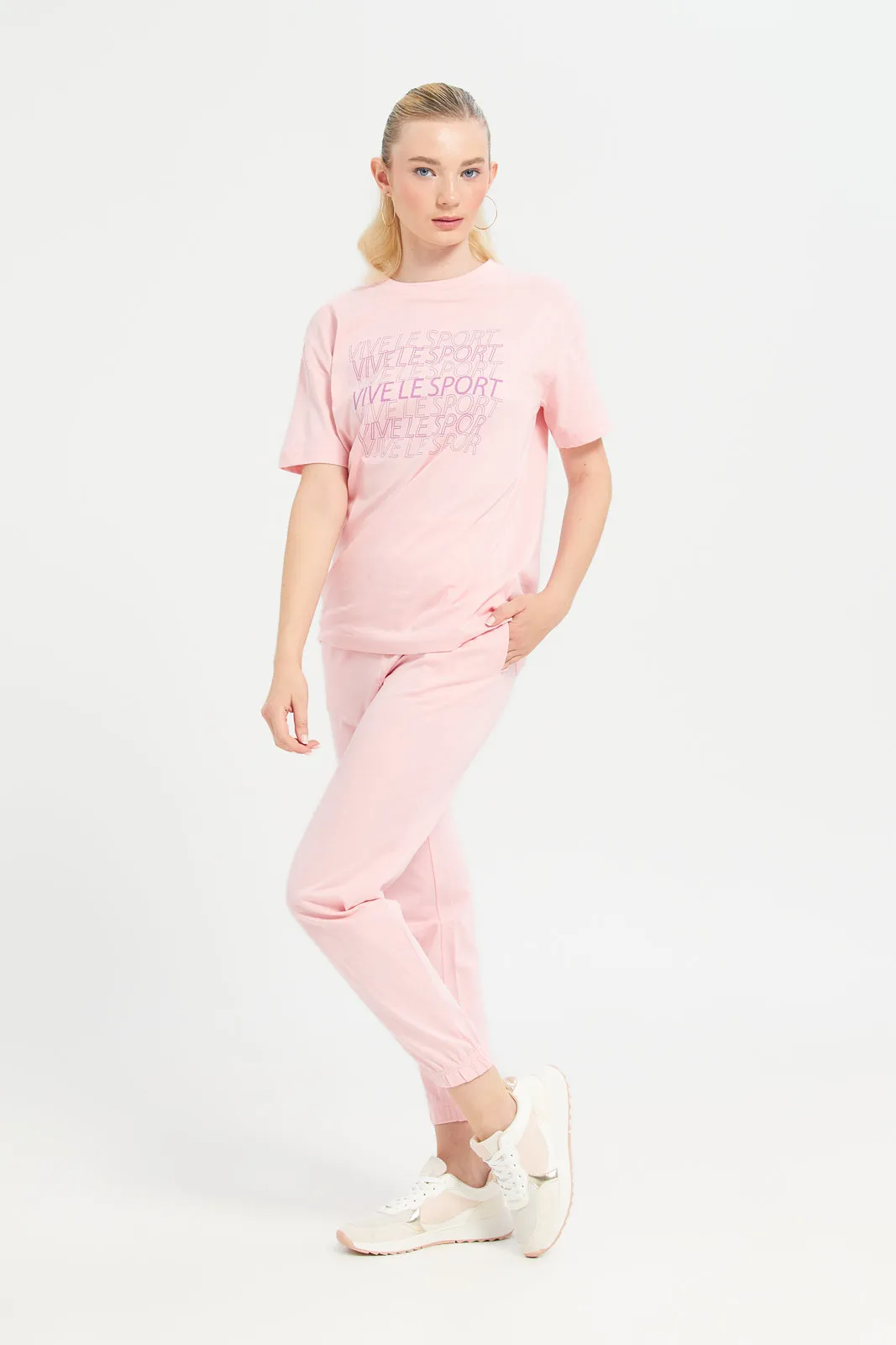 Woman Pink Plain Active Pants sold by Redtag product image thumbnail 2