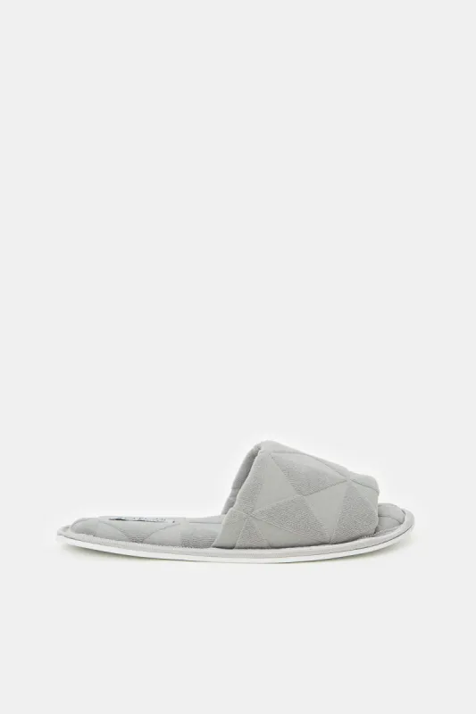 Women Grey Slipper With Embossed Upper sold by Redtag