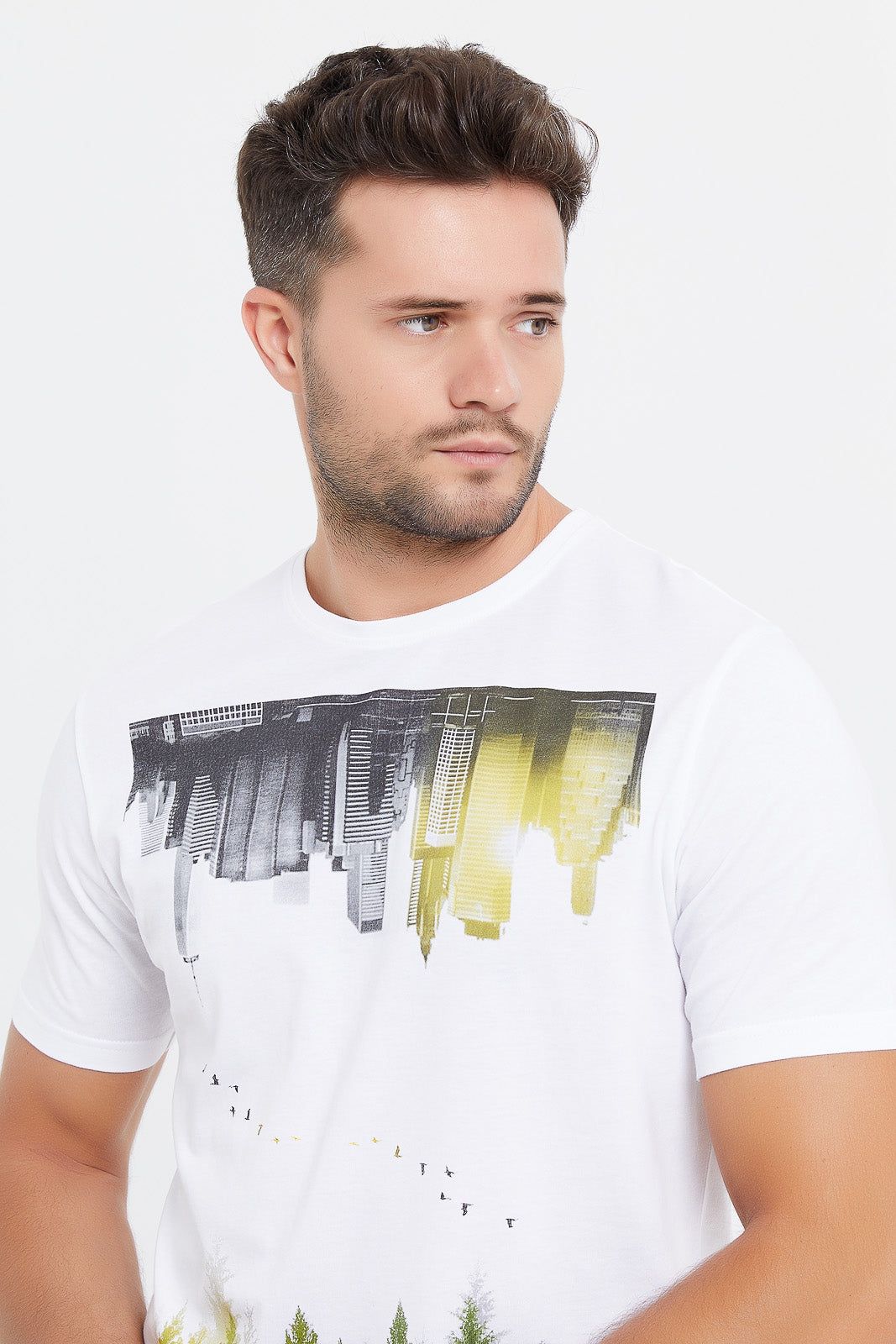 Men White Graphic T-Shirt sold by Redtag product image thumbnail 4