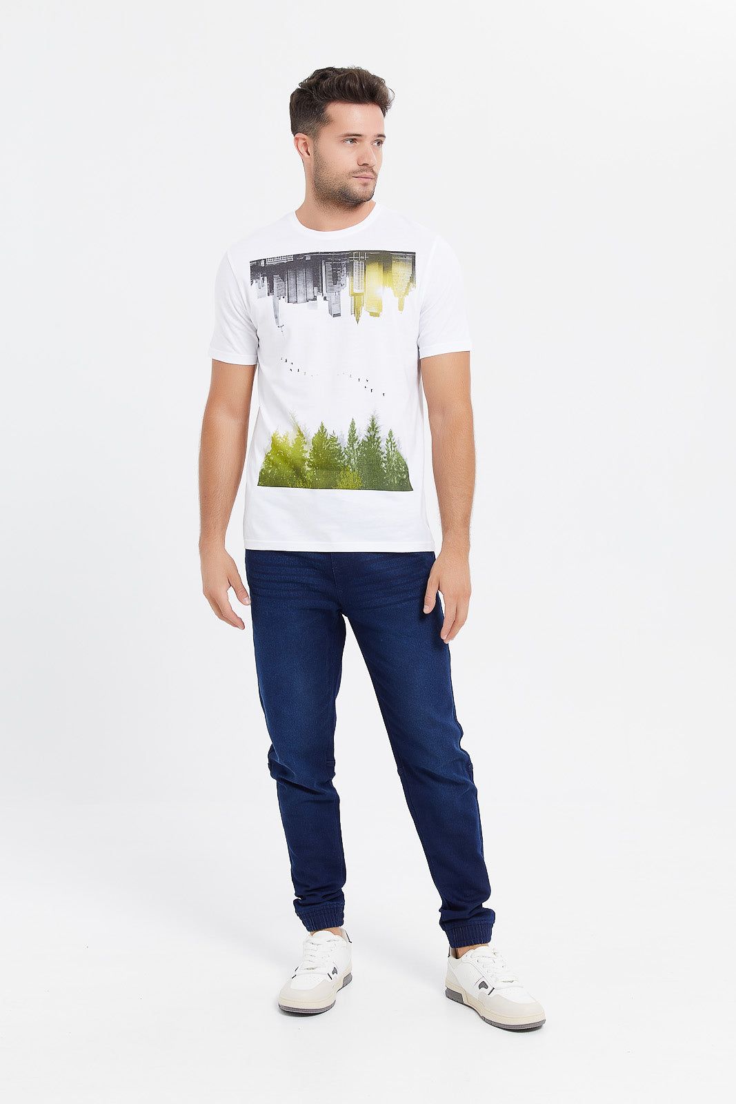 Men White Graphic T-Shirt sold by Redtag product image thumbnail 2