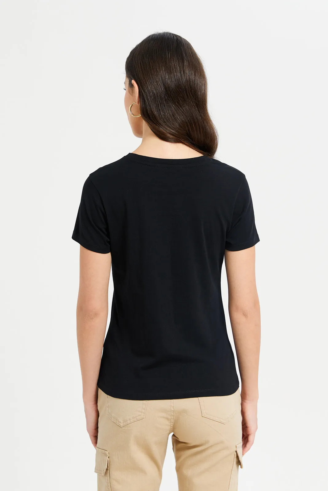 Women Black Escape Printed T-Shirt sold by Redtag product image thumbnail 3