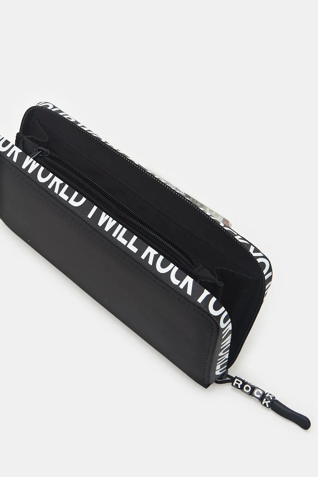 Women Black Print Regular Wallet sold by Redtag