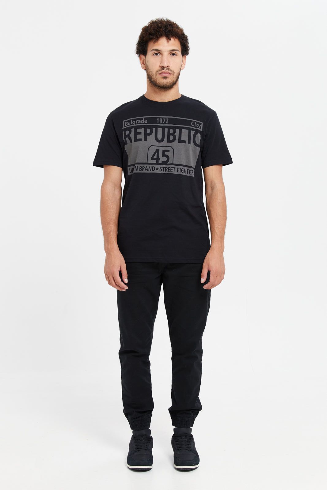 Men Black Graphic T-Shirt sold by Redtag product image thumbnail 2