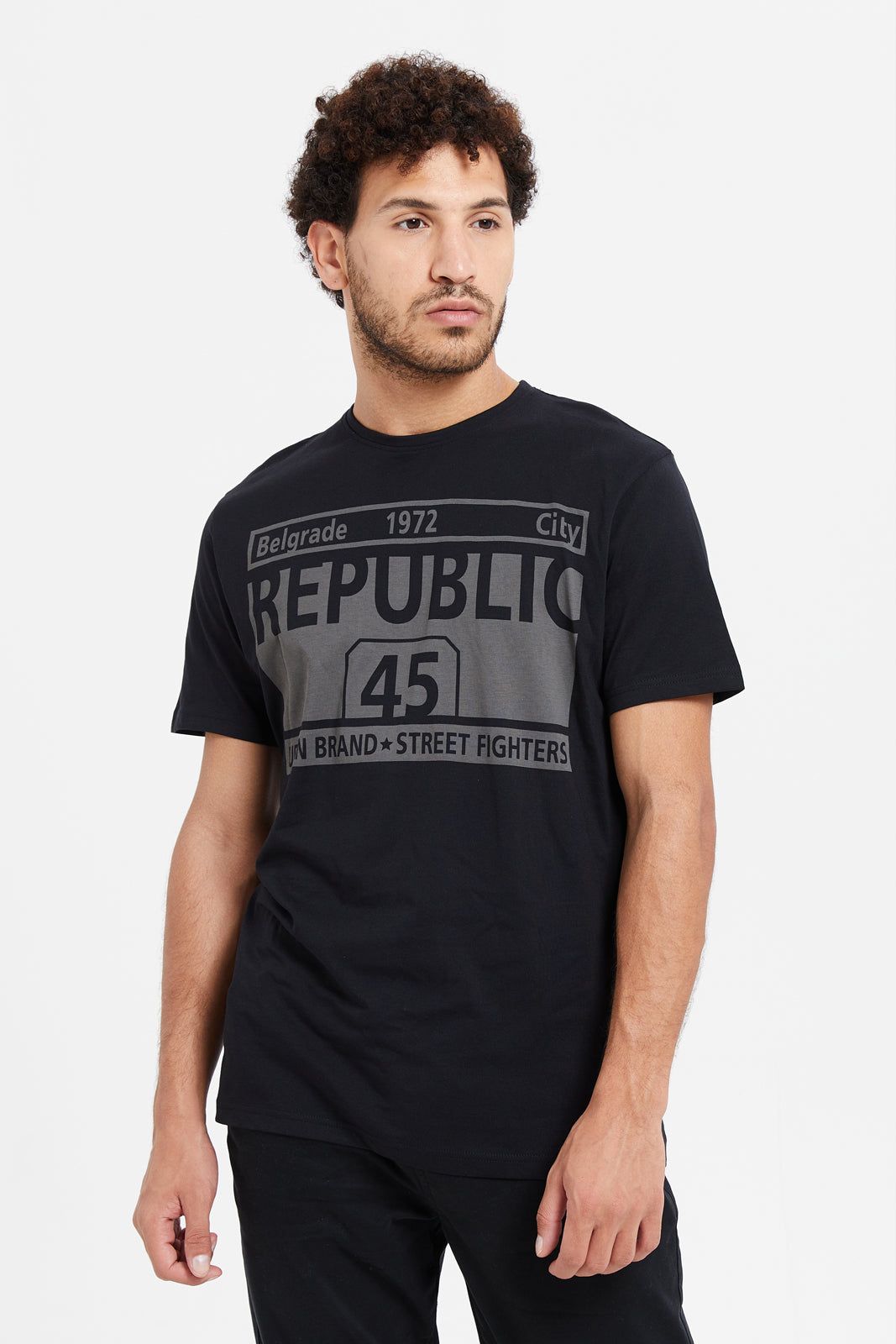 Men Black Graphic T-Shirt sold by Redtag