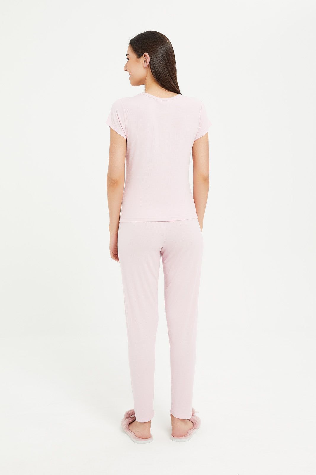 Women Pink Solid Pyjama Set (2 Piece) sold by Redtag product image thumbnail 2