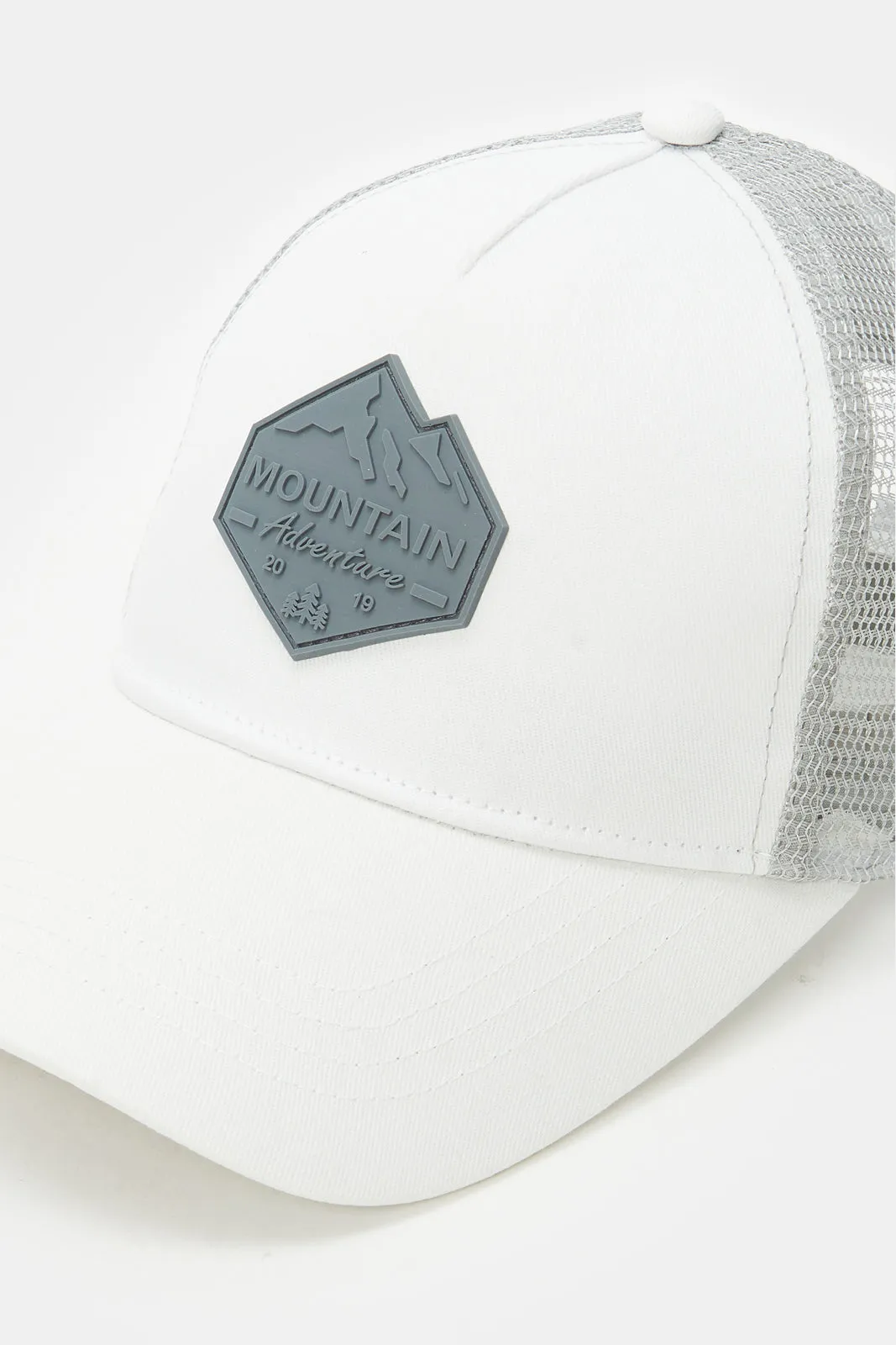 Men White Cap With Patch sold by Redtag product image thumbnail 2