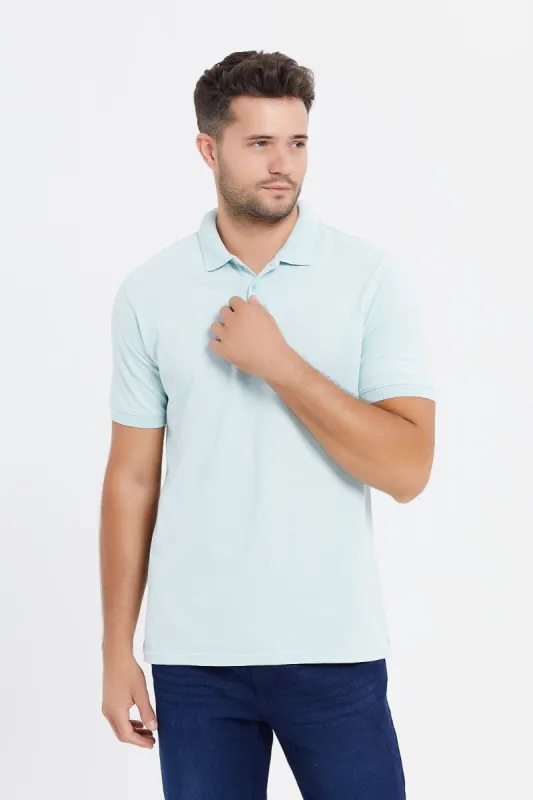 Men Blue Basic Polo Shirt sold by Redtag