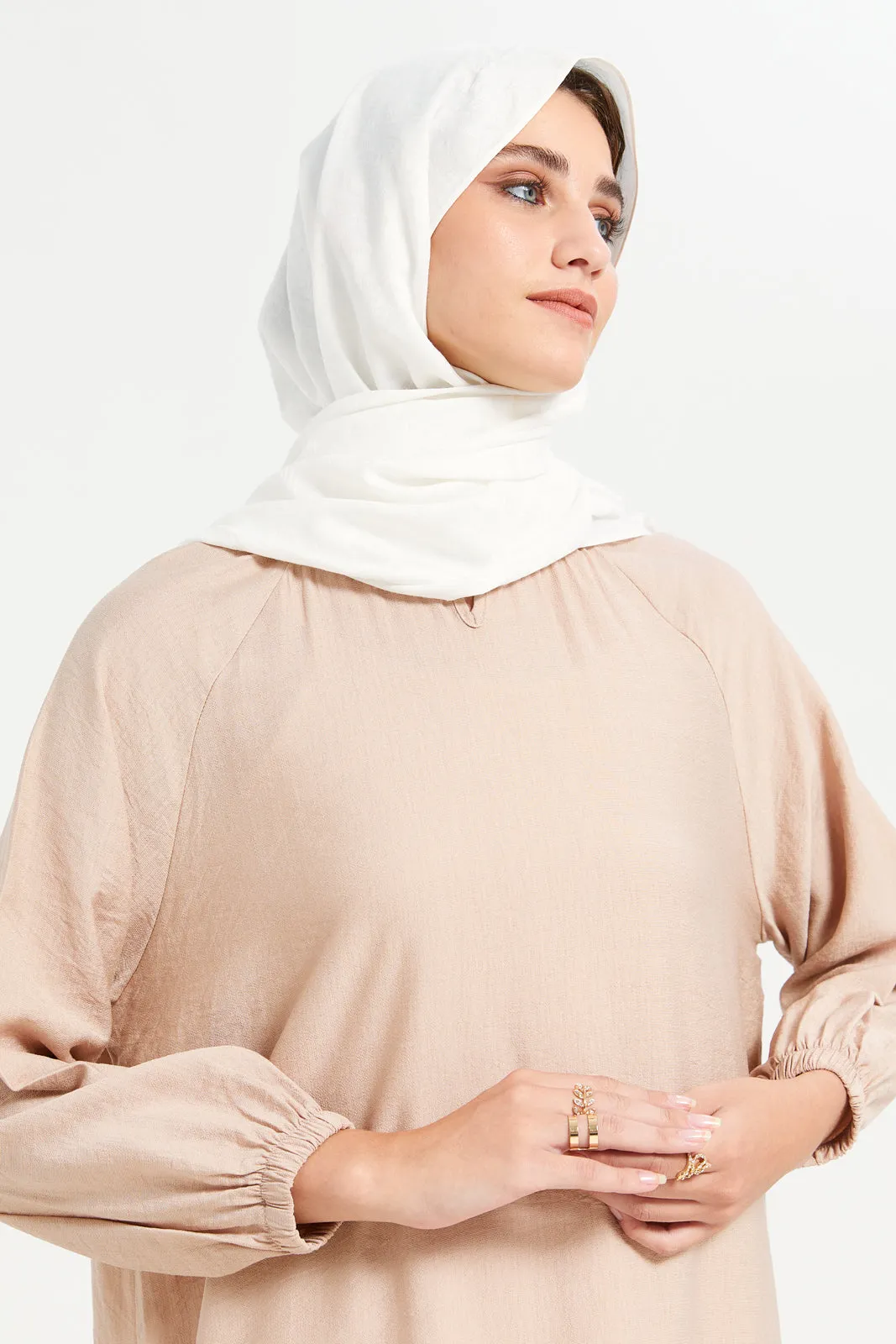 Women Peach Key Hole Neck Detail Kaftan Dress sold by Redtag product image thumbnail 2