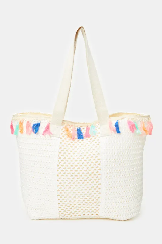 Women White Beach Bag sold by Redtag