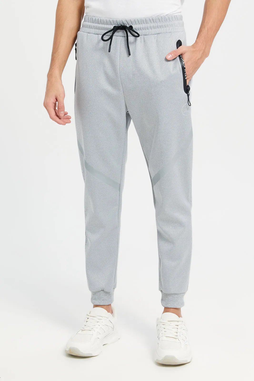 Men Grey Slim Fit Active Pants sold by Redtag