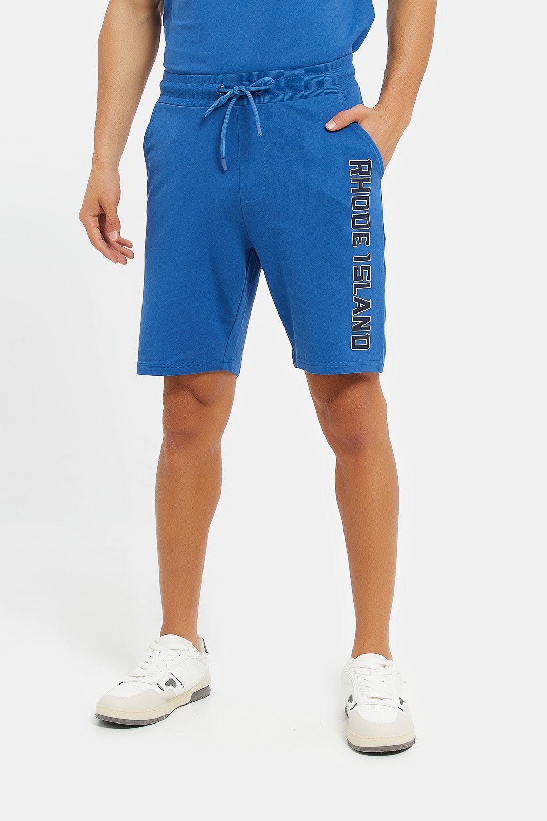Men Blue Varsity Lounge Shorts sold by Redtag