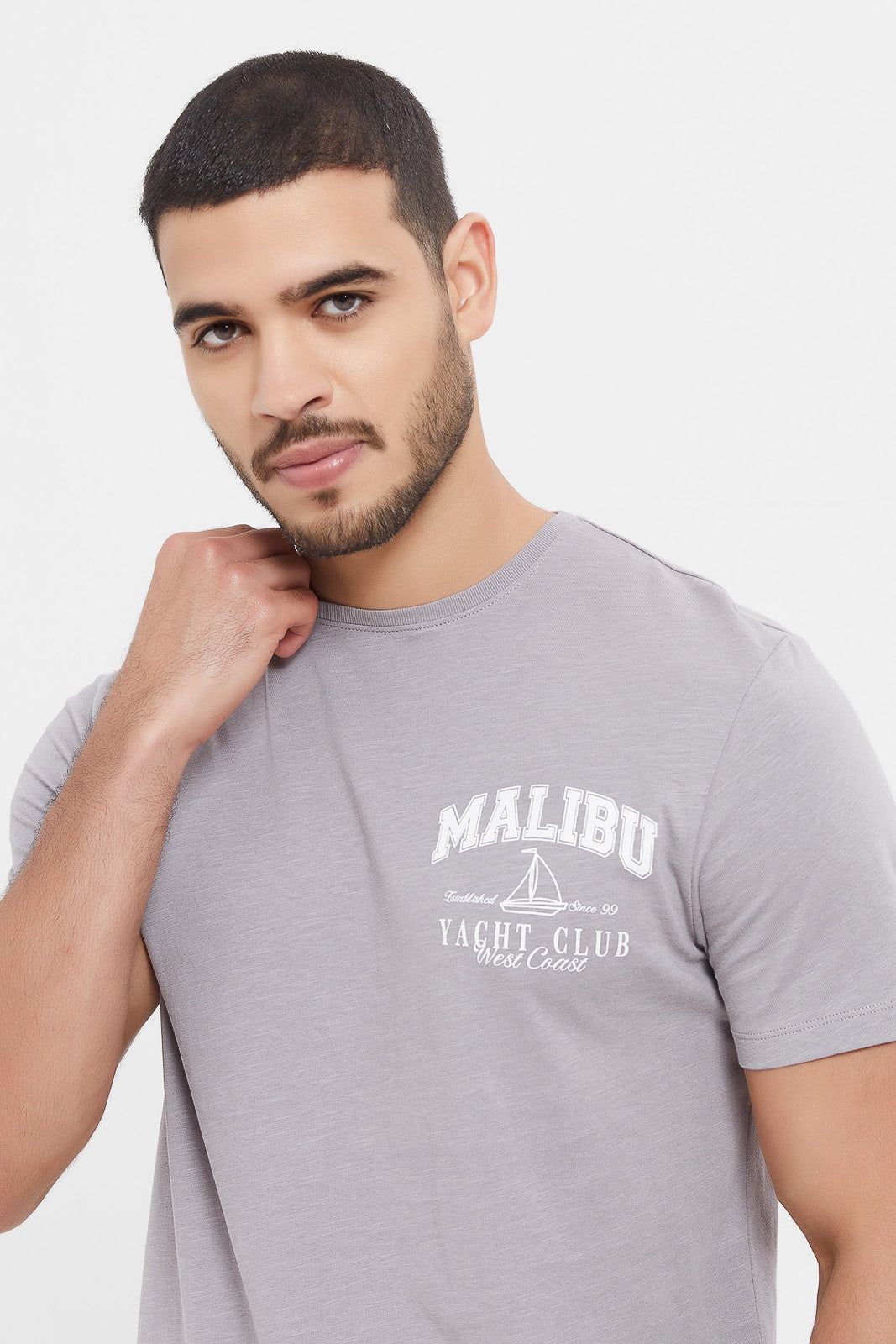 Men Grey Graphic T-Shirt sold by Redtag product image thumbnail 4