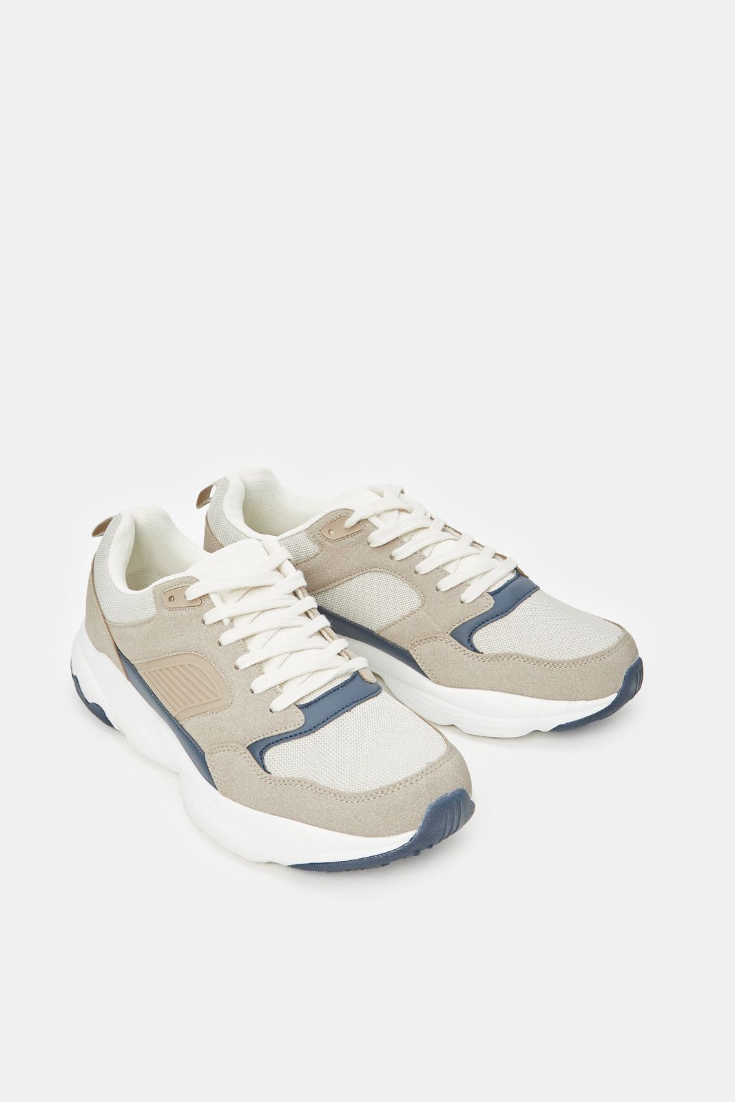 Men Beige Colour Block Chunky Trainers sold by Redtag product image thumbnail 2