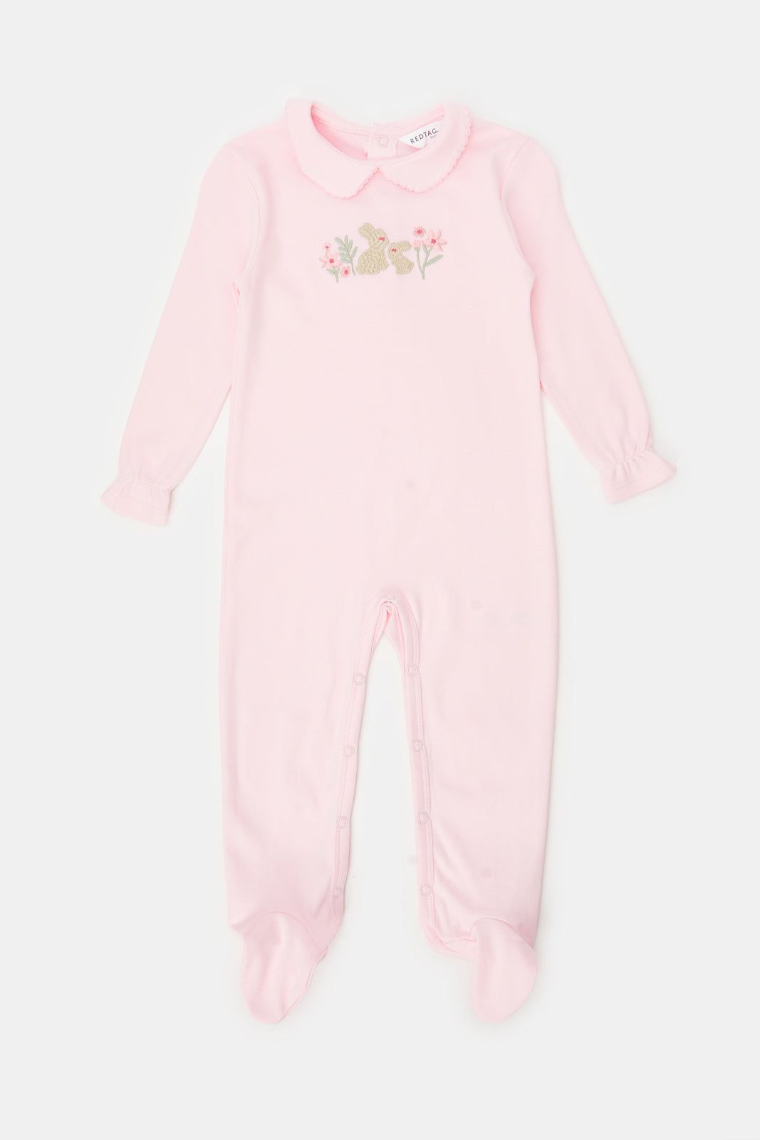 Baby Pink Embroidered Sleepsuit sold by Redtag