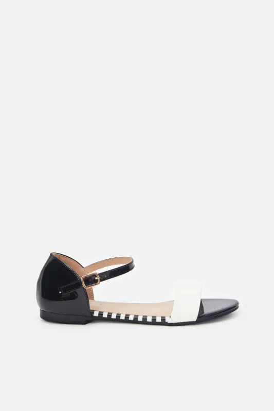 Women Black Monochrome Sandals sold by Redtag