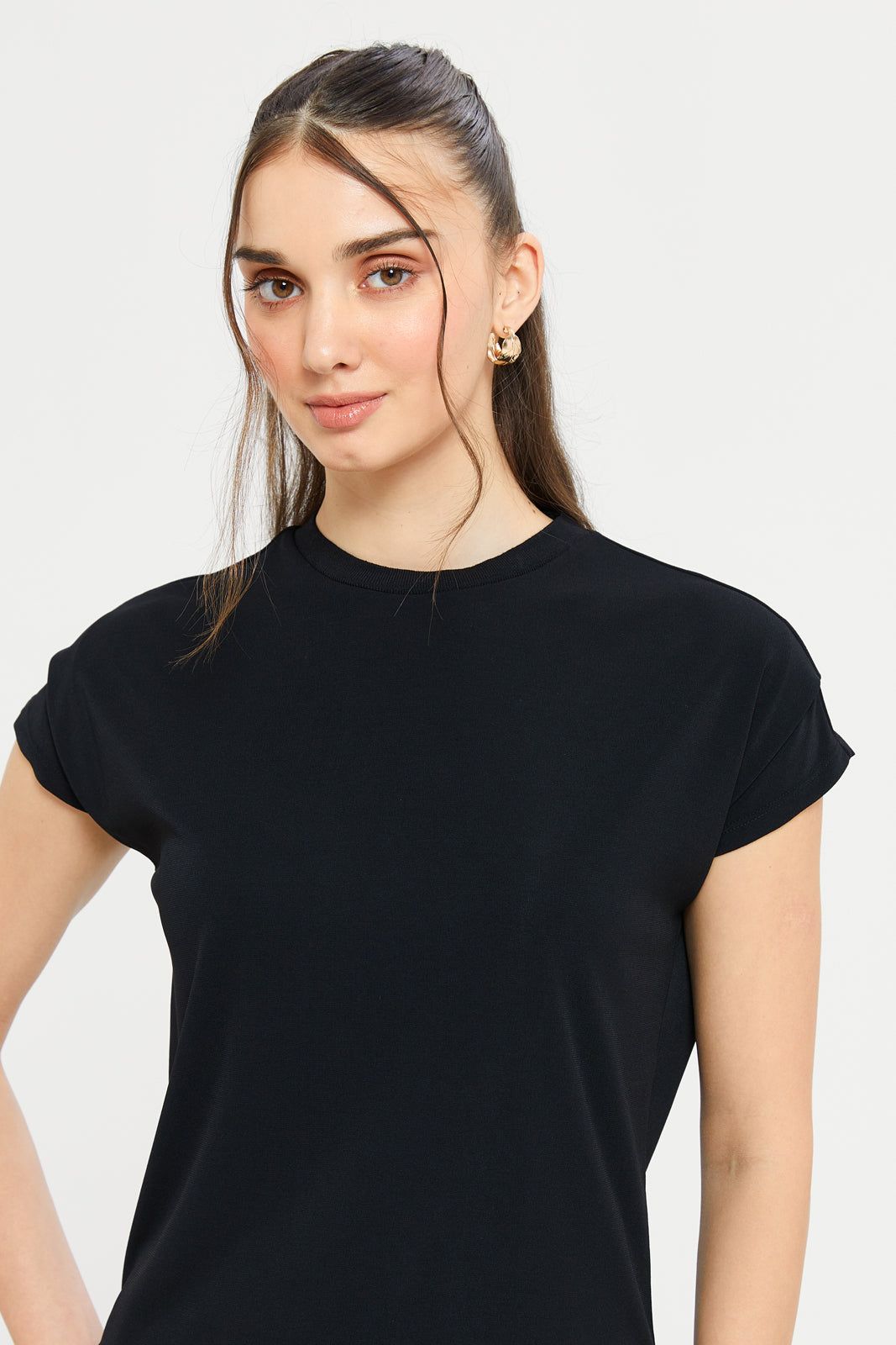 Women Black Basic T-Shirt sold by Redtag product image thumbnail 4