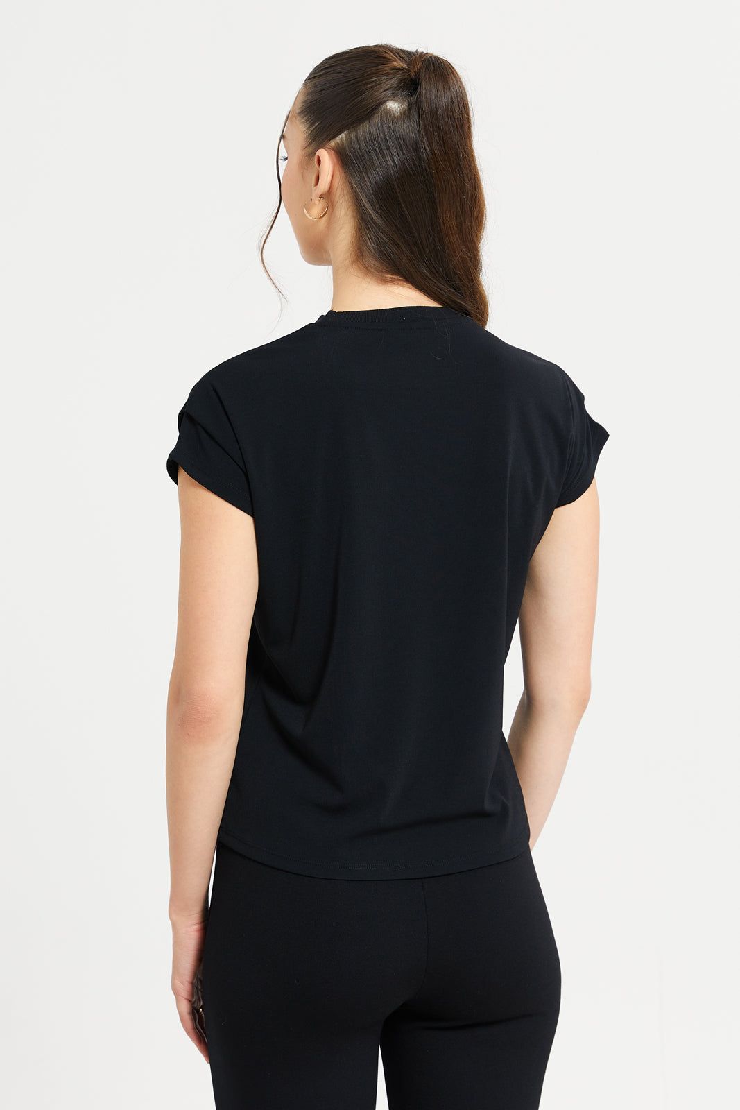 Women Black Basic T-Shirt sold by Redtag product image thumbnail 3