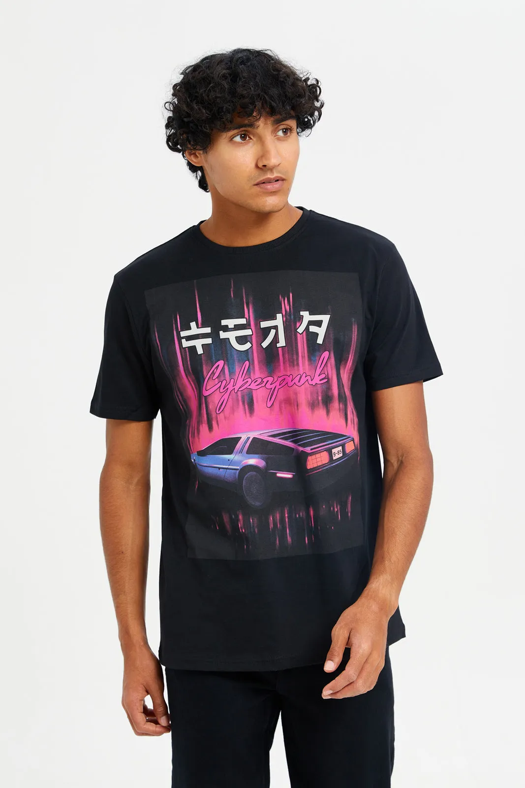 Men Black Graphic T-Shirt sold by Redtag