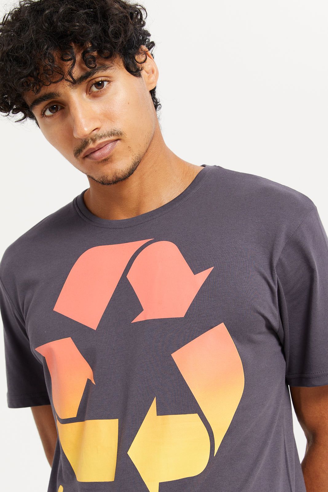 Men Charcoal Graphic T-Shirt sold by Redtag product image thumbnail 4