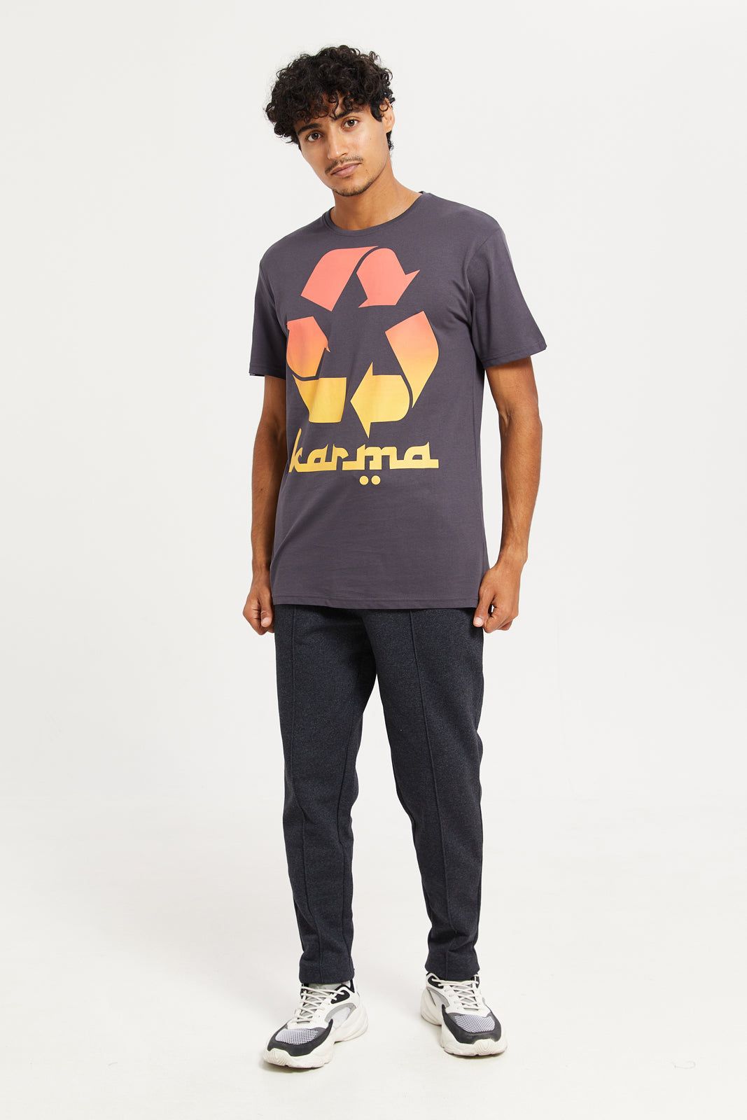 Men Charcoal Graphic T-Shirt sold by Redtag product image thumbnail 2