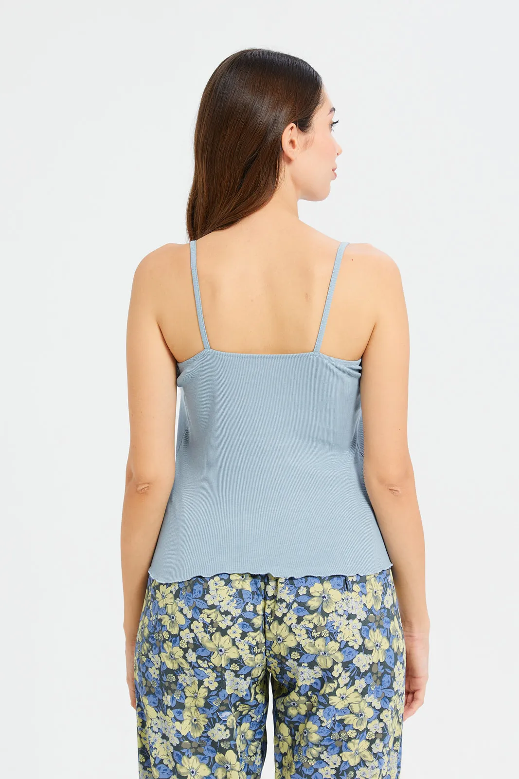 Women Blue Strappy Lace Vest sold by Redtag product image thumbnail 3