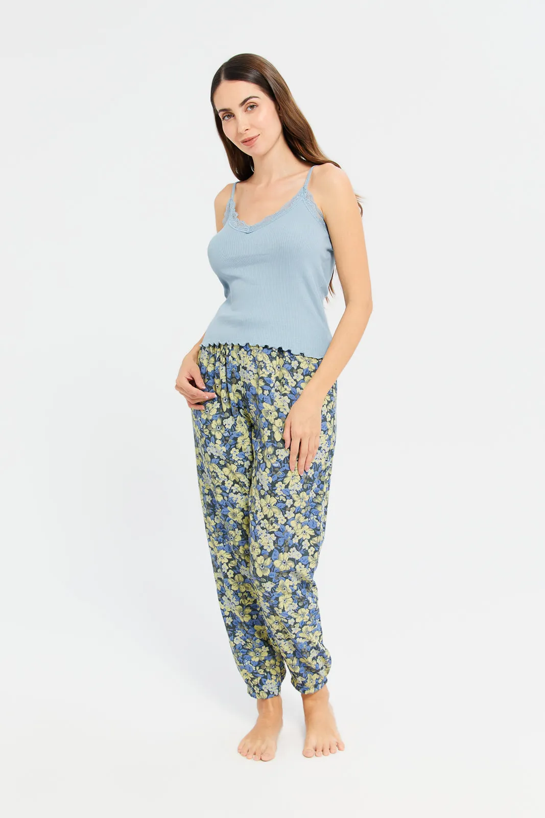 Women Blue Strappy Lace Vest sold by Redtag product image thumbnail 2