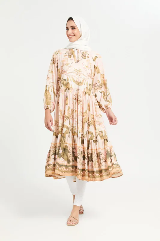 Women Assorted Printed Tiered Midi Dress sold by Redtag