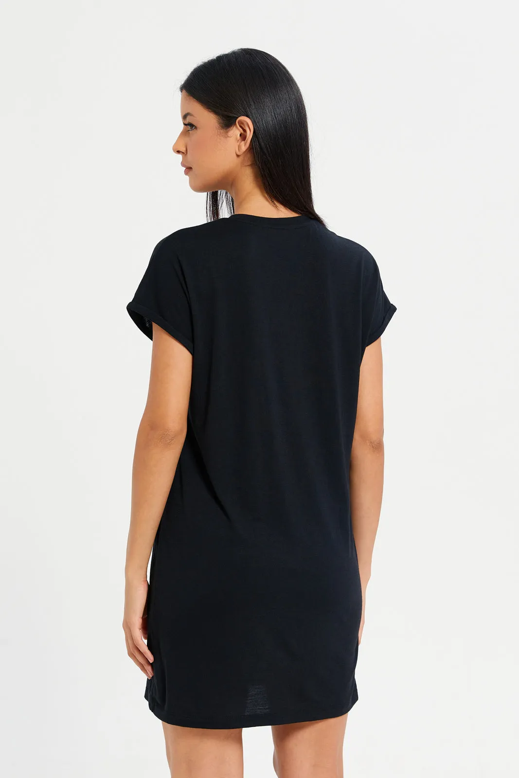 Women Black Soul Print Nightshirt sold by Redtag product image thumbnail 3