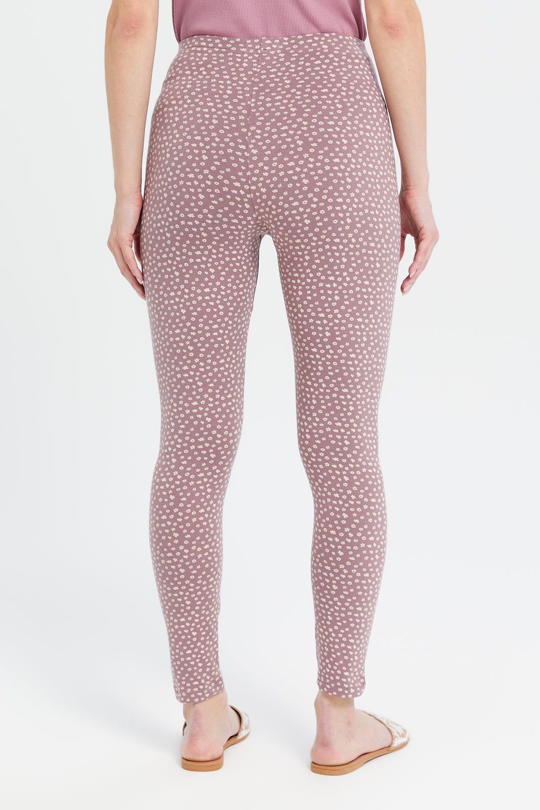 Women Mauve Printed Leggings sold by Redtag product image thumbnail 3