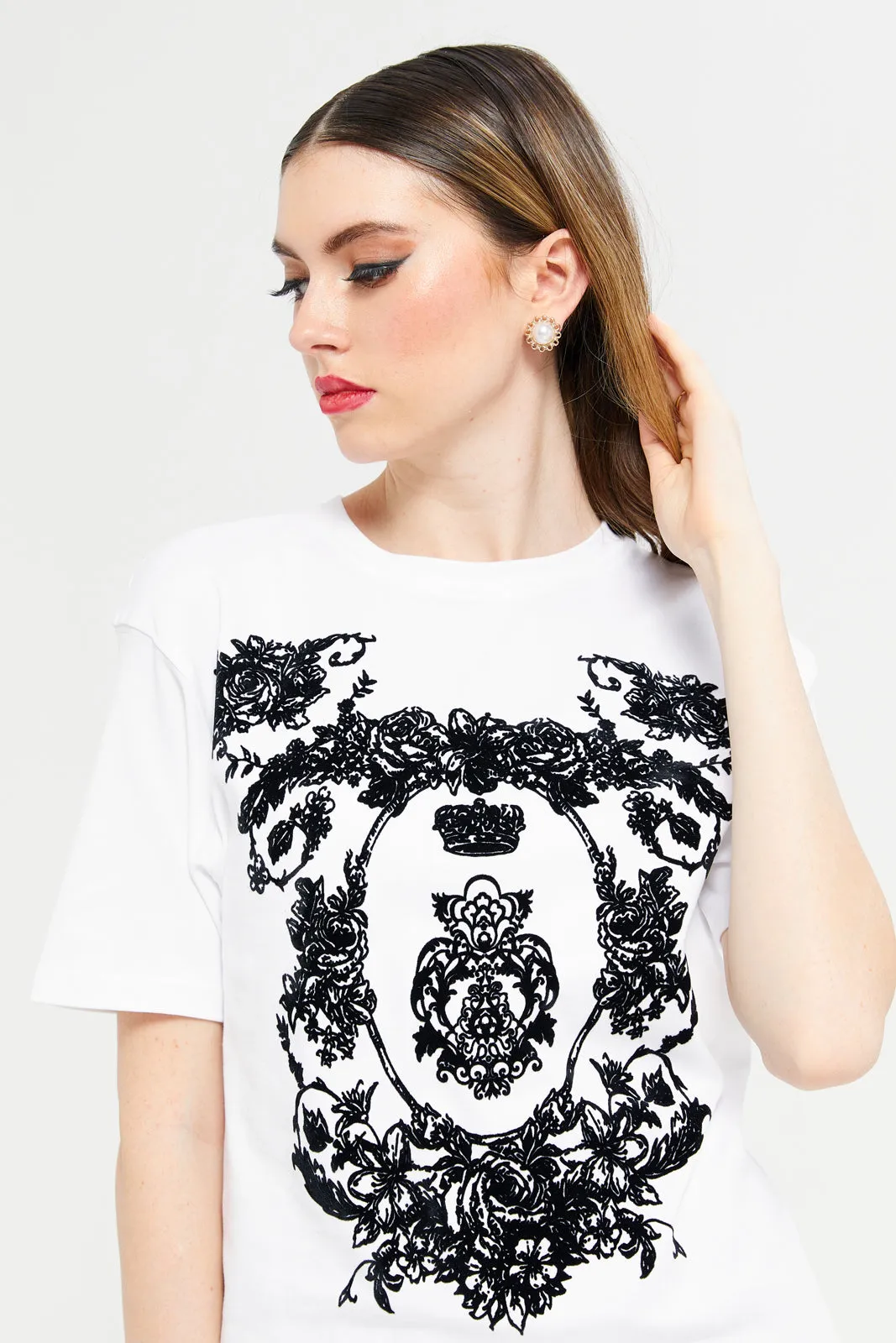 Women White Printed T-Shirt sold by Redtag product image thumbnail 4